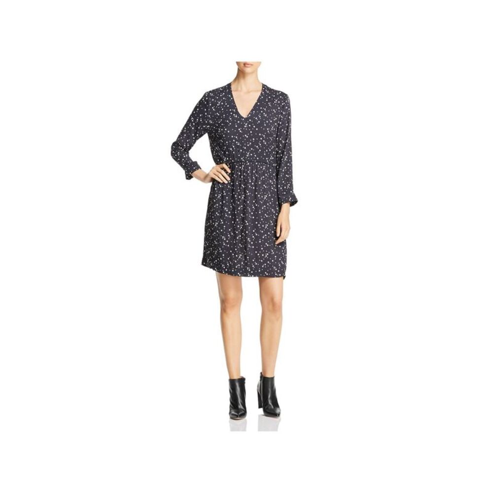 MKT STUDIO Womens Black 3/4 Sleeve Above The Knee Wear To Work Shift Dress 42